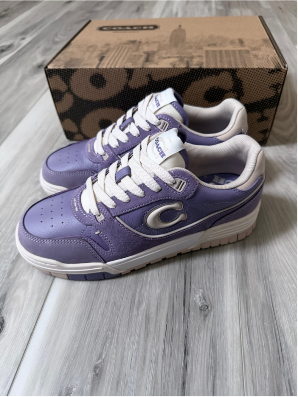 Coach Soho Suede Sneakers Women’s 7 Violet Purple CAQ22 New With Box